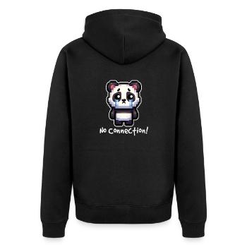 Offline Cute Panda Bear - Unisex Premium Organic Zip Hoodie - black - Back - Nico (187cm)