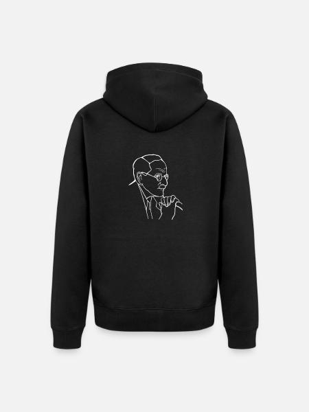 Carl Jung Portrait - Minimal - Unisex Premium Organic Zip Hoodie - black