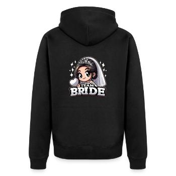 Team Bride - Unisex Premium Bio Zip Hoodie - Schwarz - Hinten - Nico (187cm)