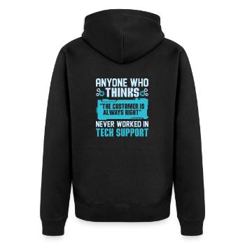 Probably Need Tech Support Some Day Tech Support C - Unisex Premium Organic Zip Hoodie - black - Back - Nico (187cm)