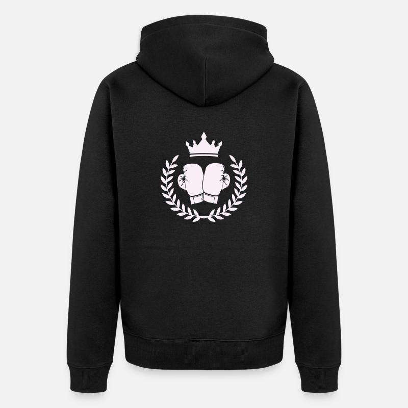 Armoiries de boxe Boxe - Veste à capuche bio Premium Unisexe - noir