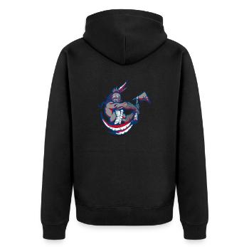indianer - Unisex Premium Bio Zip Hoodie - Schwarz - Hinten - Nico (187cm)