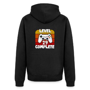 29 Year Anniversary - Gamer Video Games - Unisex Premium Organic Zip Hoodie - black - Back - Nico (187cm)