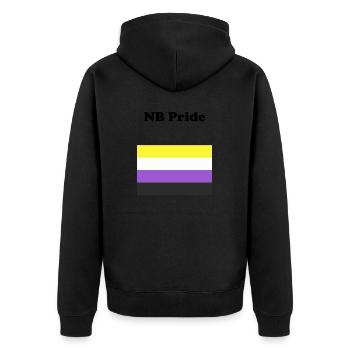 Non Binary NB Pride - Unisex Premium Organic Zip Hoodie - black - Back - Nico (187cm)