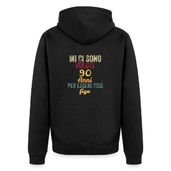 It Took Me 90 Years to Be So Cool - Unisex Premium Organic Zip Hoodie - black - Back - Nico (187cm)