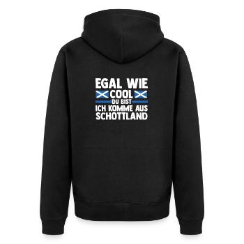 Schotten Schottisch Schottland - Unisex Premium Bio Zip Hoodie - Schwarz - Hinten - Nico (187cm)