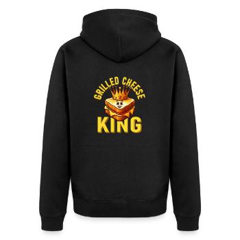 Grilled Cheese King Sandwich Food - Unisex Premium Organic Zip Hoodie - black - Back - Nico (187cm)