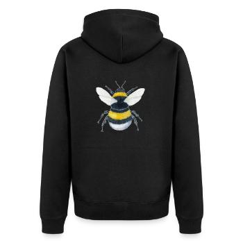 Hummel Brumbasse - Unisex Premium Bio Zip Hoodie - Schwarz - Hinten - Nico (187cm)