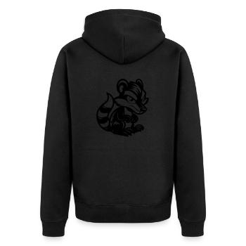 stinktier comic - Unisex Premium Bio Zip Hoodie - Schwarz - Hinten - Nico (187cm)