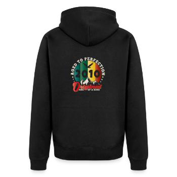 Vintage Geburtstag 2010 - Retro Geschenkidee 2010 - Unisex Premium Bio Zip Hoodie - Schwarz - Hinten - Nico (187cm)