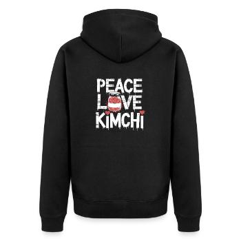 For all kimchi lovers - Unisex Premium Organic Zip Hoodie - black - Back - Nico (187cm)