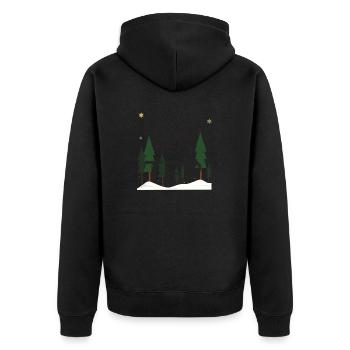 Winter - Unisex Premium Organic Zip Hoodie - black - Back - Nico (187cm)