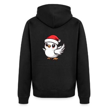Dove Bird Christmas - Unisex Premium Organic Zip Hoodie - black - Back - Nico (187cm)