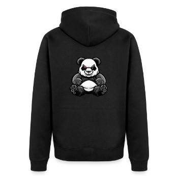 Panda Comic - Unisex Premium Bio Zip Hoodie - Schwarz - Hinten - Nico (187cm)