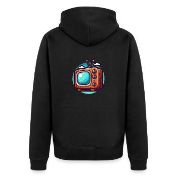 TV télévision rétro - Veste à capuche bio Premium Unisexe - noir - Dos - Nico (187cm)