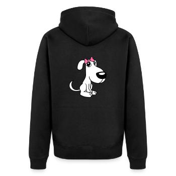 chien assis petit jolie dame arc femelle - Veste à capuche bio Premium Unisexe - noir - Dos - Nico (187cm)