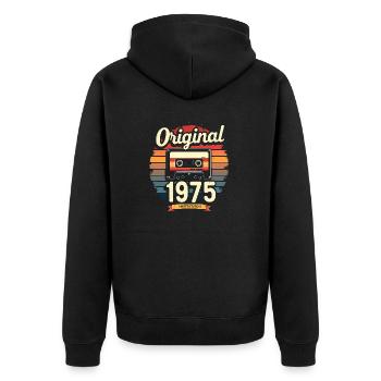 50ème Anniversaire Homme Femme 50 Ans 1975 Cadeau - Veste à capuche bio Premium Unisexe - noir - Dos - Nico (187cm)