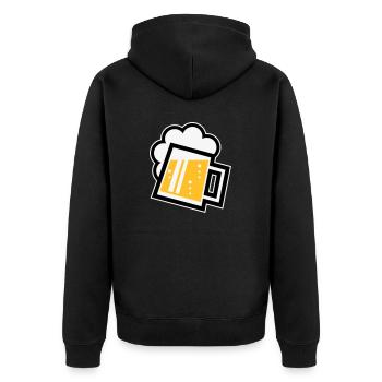 Bavarian Beer Mug (German Glass / R / / / 3C) - Unisex Premium Organic Zip Hoodie - black - Back - Nico (187cm)