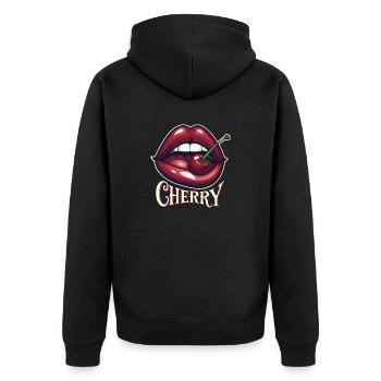 Bouchée de cerise sucrée - Veste à capuche bio Premium Unisexe - noir - Dos - Nico (187cm)