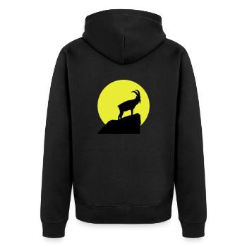 Sternzeichen Steinbock - Unisex Premium Bio Zip Hoodie - Schwarz - Hinten - Nico (187cm)