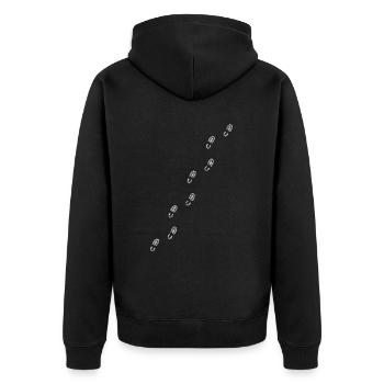 Shoe print, shoe sole - across the shirt - Unisex Premium Organic Zip Hoodie - black - Back - Nico (187cm)