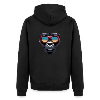 Gorille - Veste à capuche bio Premium Unisexe - noir - Dos - Nico (187cm)