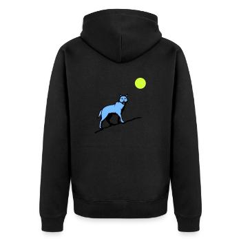 Wolf Moon - Unisex Premium Organic Zip Hoodie - black - Back - Nico (187cm)