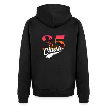 Vintage 1935-35th anniversary - Unisex Premium Organic Zip Hoodie - black - Back - Nico (187cm)
