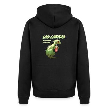 Las Cabras Son Amigos No Comida - Unisex Premium Bio Zip Hoodie - Schwarz - Hinten - Nico (187cm)