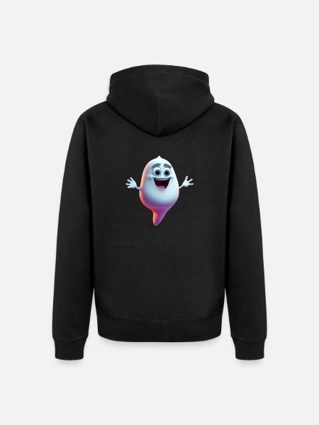 Friendly Ghost - Unisex Premium Organic Zip Hoodie - black
