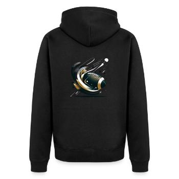 Ballon de rugby - Veste à capuche bio Premium Unisexe - noir - Dos - Nico (187cm)