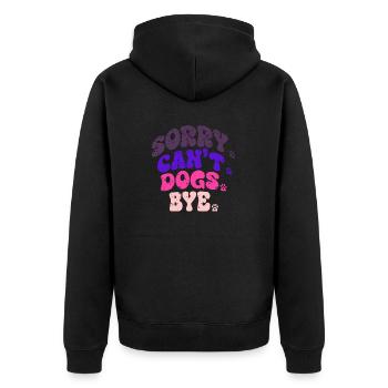 Dogs Lover Groovy Vintage Sorry Can't Dogs Bye - Veste à capuche bio Premium Unisexe - noir - Dos - Nico (187cm)