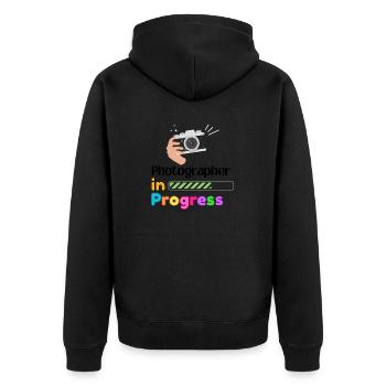 Photographe en cours Photo Cadeau étudiant - Veste à capuche bio Premium Unisexe - noir - Dos - Nico (187cm)