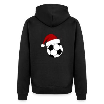 Merry Christmas Fußball - Unisex Premium Bio Zip Hoodie - Schwarz - Hinten - Nico (187cm)