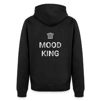 Mood King - Unisex Premium Organic Zip Hoodie - black - Back - Nico (187cm)