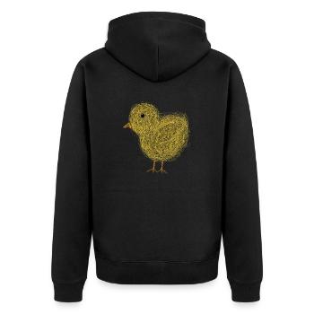 Little cute chick - Unisex Premium Organic Zip Hoodie - black - Back - Nico (187cm)