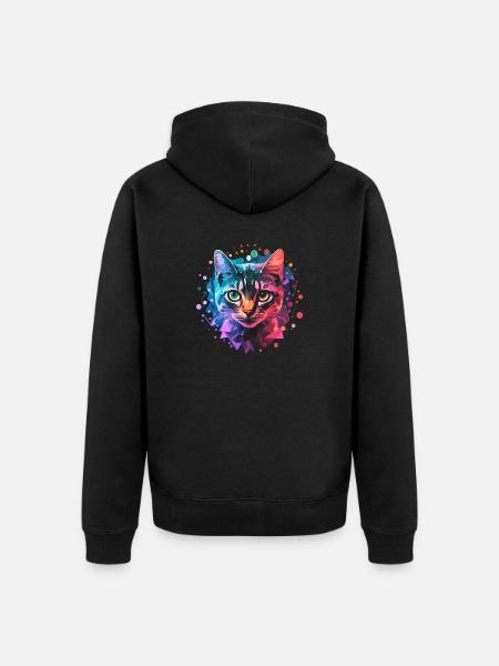 cat - Unisex Premium Bio Zip Hoodie - Schwarz
