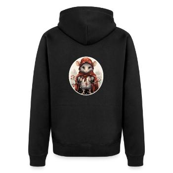 Winterstadtmäuschen - Unisex Premium Bio Zip Hoodie - Schwarz - Hinten - Nico (187cm)