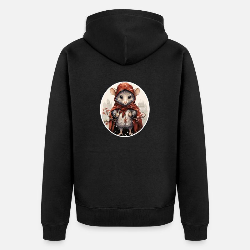 Winterstadtmäuschen - Unisex Premium Bio Zip Hoodie - Schwarz