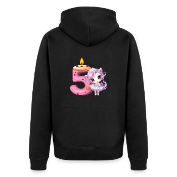 Birthday birthday party birthday gift born - Unisex Premium Organic Zip Hoodie - black - Back - Nico (187cm)