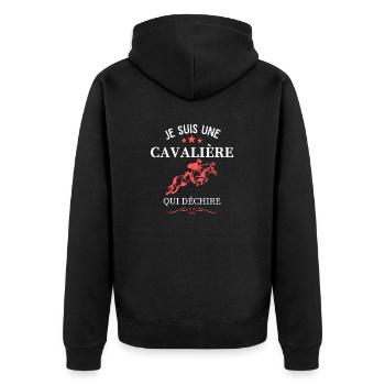 Je suis une Cavalière qui Déchire - Veste à capuche bio Premium Unisexe - noir - Dos - Nico (187cm)