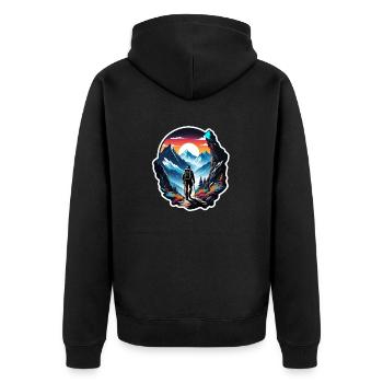 randonnée nature et montagne - Veste à capuche bio Premium Unisexe - noir - Dos - Nico (187cm)