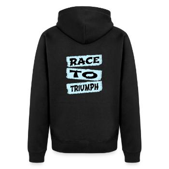 eagerness statement jokes present idea stakes race - Unisex Premium Organic Zip Hoodie - black - Back - Nico (187cm)