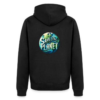 Sauvez la planète - Veste à capuche bio Premium Unisexe - noir - Dos - Nico (187cm)