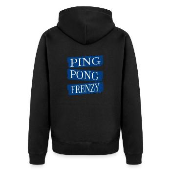 bday table tennis matches cool quote funny - Unisex Premium Bio Zip Hoodie - Schwarz - Hinten - Nico (187cm)