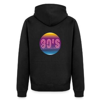 Les années 80 - Veste à capuche bio Premium Unisexe - noir - Dos - Nico (187cm)