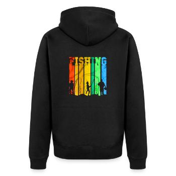 fisch, fisch, angeln, see, meer, angeln, fauna, exotisch - Unisex Premium Bio Zip Hoodie - Schwarz - Hinten - Nico (187cm)