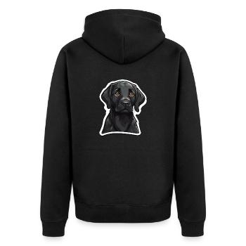 Labrador Retriever Family Dog Black Dog - Unisex Premium Organic Zip Hoodie - black - Back - Nico (187cm)