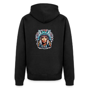 indienne- native americaine - usa - Veste à capuche bio Premium Unisexe - noir - Dos - Nico (187cm)