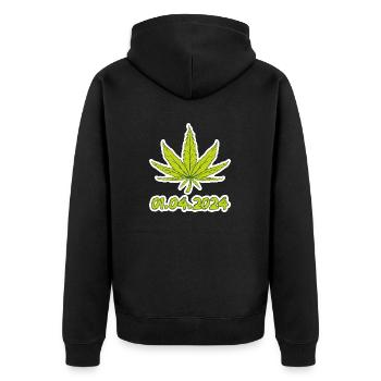 01.04.2024 Deutschland - Unisex Premium Bio Zip Hoodie - Schwarz - Hinten - Nico (187cm)